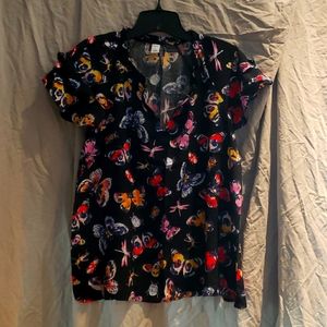 Women's Old Navy black print boho top